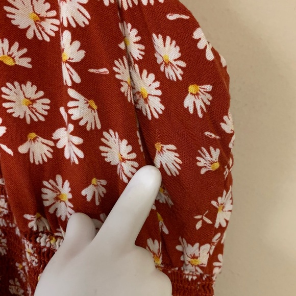 Floral Boho Dress WOmen’s 2x Burgundy Micro Pattern Western Country Prairiecore - Picture 9 of 11